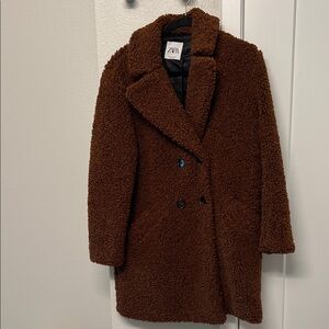 Zara Women's Brown Teddy Jacket